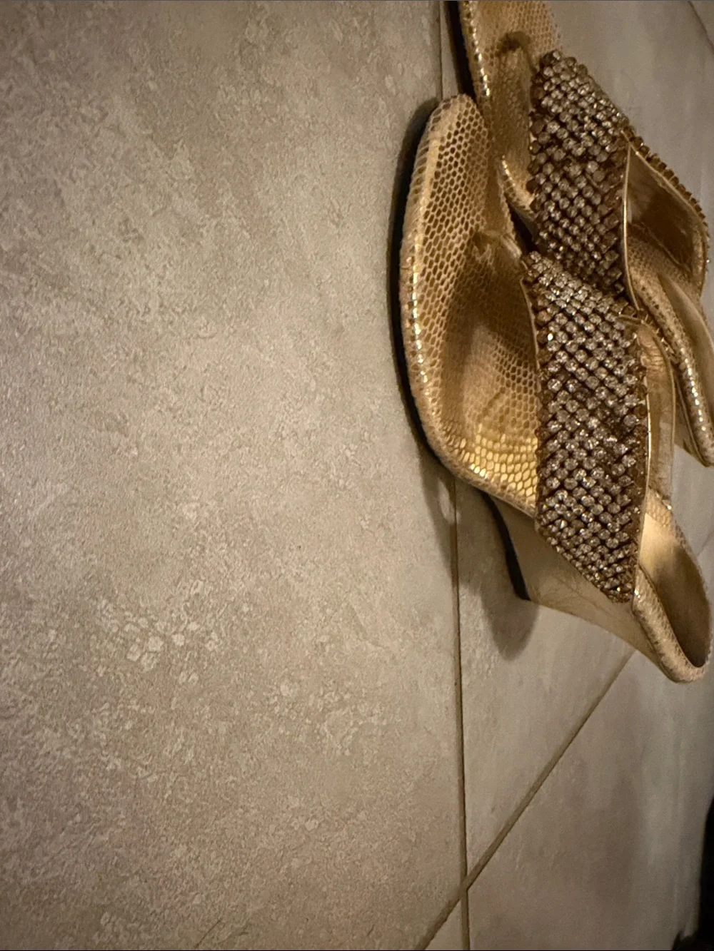 Gold Jeweled Women’s Thong Sandals